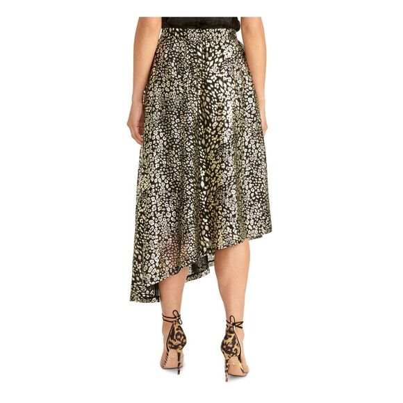 RACHEL RACHEL ROY Womens Gold Glitter Below The Knee Cocktail Hi-Lo Skirt S - Picture 2 of 2